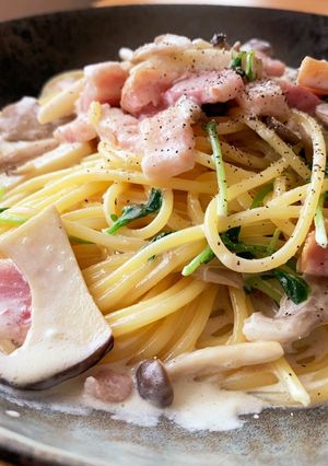 きのことベーコンのクリームパスタ-レシピのメイン写真