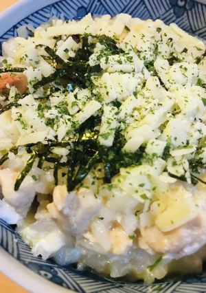 ちょっと雑炊活用●鶏きのこ&チーズ雑炊-レシピのメイン写真