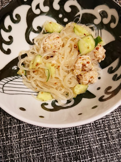 鶏ひき肉団子の春雨サラダ-レシピのメイン写真