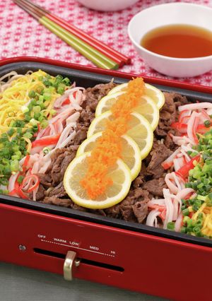 ホットプレートで☆カラフル瓦そば-レシピのメイン写真
