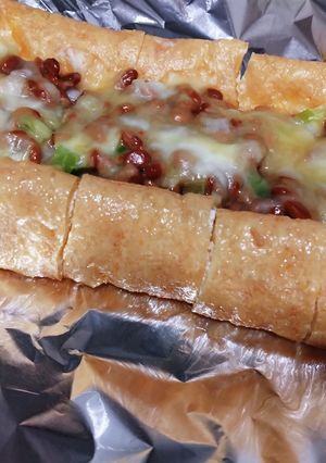 あぶらげの納豆葱ﾁｰｽﾞ焼き-レシピのメイン写真