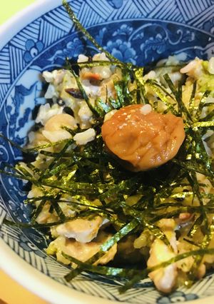 ちょっと雑炊活用●鶏＆十六穀米の梅雑炊-レシピのメイン写真