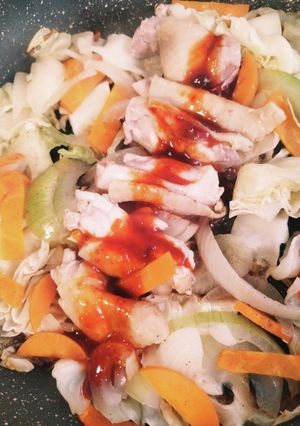 酒蒸し鶏のコチュジャン味噌-レシピのメイン写真