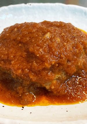 玉ねぎソースの煮込みハンバーグ-レシピのメイン写真