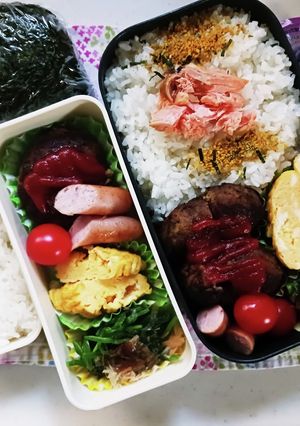 ハンバーグ弁当(10.3)-レシピのメイン写真