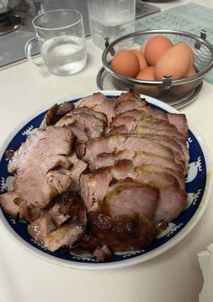 コストコの網付きの塊肉を使った焼豚-レシピのメイン写真