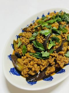 茄子のカレー挽肉炒め-レシピのメイン写真