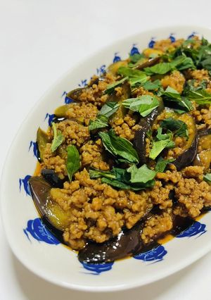 茄子のカレー挽肉炒め-レシピのメイン写真