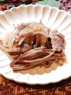 茶えのきとくずきりの出汁炒め-レシピのメイン写真