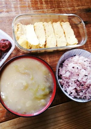 味噌汁卵焼き定食！（梅干し）付-レシピのメイン写真