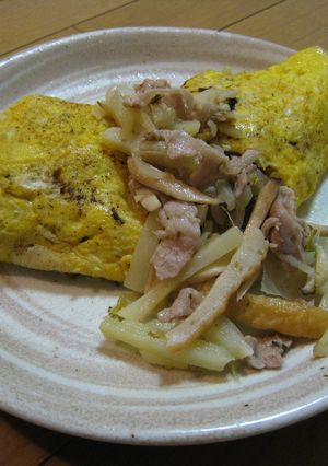 豚肉と高菜の和風ポテトオムレツ-レシピのメイン写真