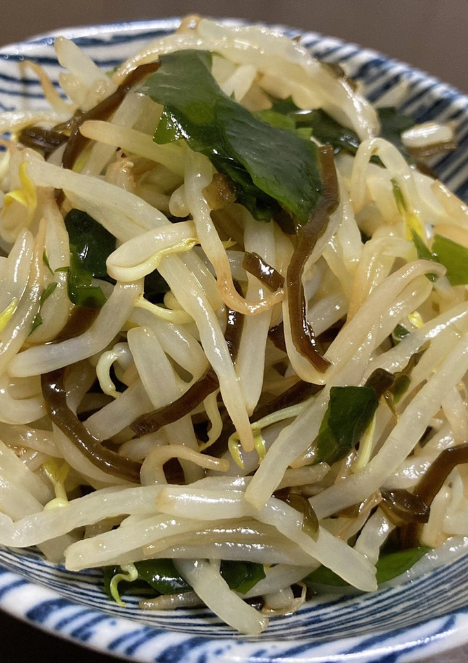 もやしとワカメの塩昆布和え♪-レシピのメイン写真