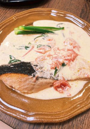 鮭のバジルトマトクリームソース-レシピのメイン写真