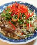 キノコと野菜たっぷり焼シシャモの南蛮漬け