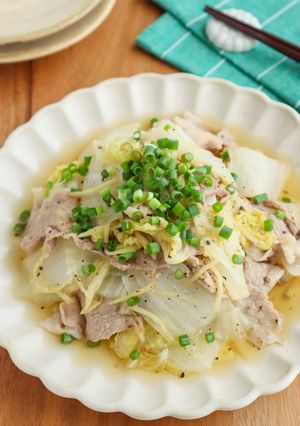 中華風♡生姜香る♫豚肉と白菜のレンジ蒸し-レシピのメイン写真