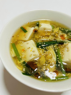 ニラ豆腐の中華スープ-レシピのメイン写真