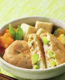 こうや豆腐と枝豆がんもの炊き合わせ