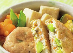 こうや豆腐と枝豆がんもの炊き合わせ-レシピのメイン写真