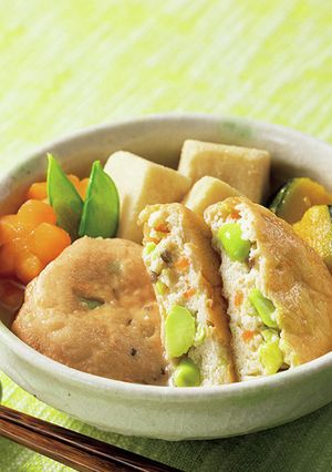 こうや豆腐と枝豆がんもの炊き合わせ-レシピのメイン写真
