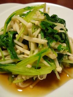 簡単めんつゆで 水菜とえのきのおひたし-レシピのメイン写真