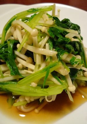 簡単めんつゆで 水菜とえのきのおひたし-レシピのメイン写真
