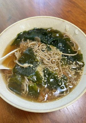食欲ない時おすすめ『梅おろしわかめそば』-レシピのメイン写真