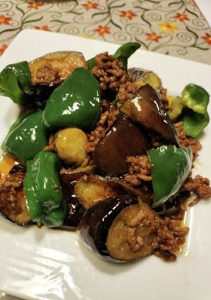 ほのかな味噌の香り、茄子と挽肉の醤油炒め-レシピのメイン写真