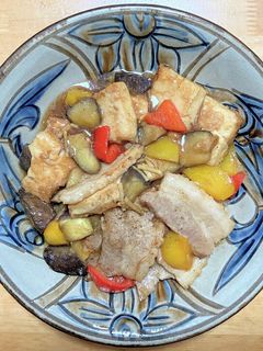 豚バラ肉と厚揚げとナスの生姜炒め-レシピのメイン写真