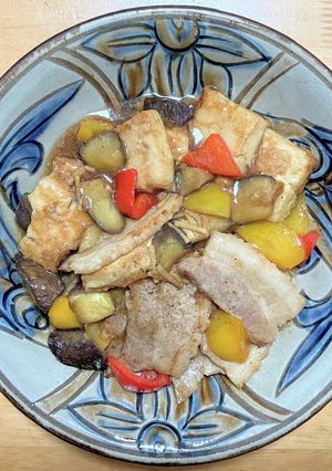 豚バラ肉と厚揚げとナスの生姜炒め-レシピのメイン写真