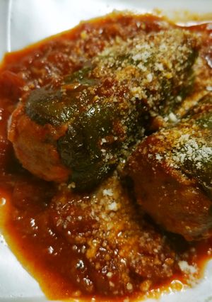ピーマン肉詰め丸ごと煮込み-レシピのメイン写真