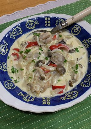 鶏もも肉ときのこのクリーム煮♪-レシピのメイン写真