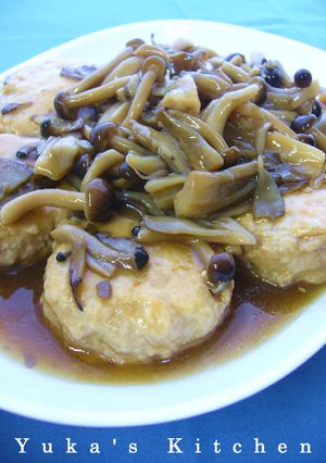 ヘルシー豆腐バーグとキノコのオイスター煮-レシピのメイン写真