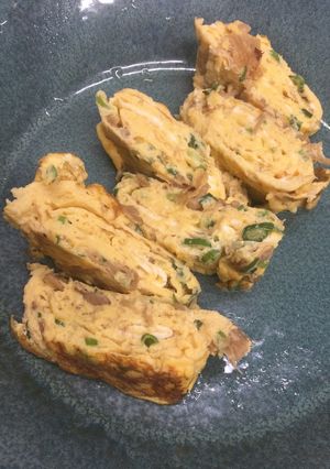 なめたけとねぎ入りの卵焼き-レシピのメイン写真