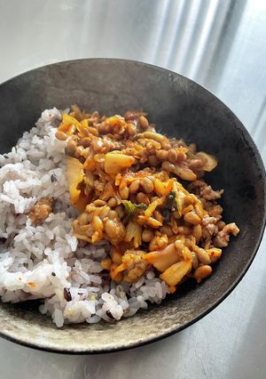 調味料不要！キムチ＆納豆好きのための丼-レシピのメイン写真