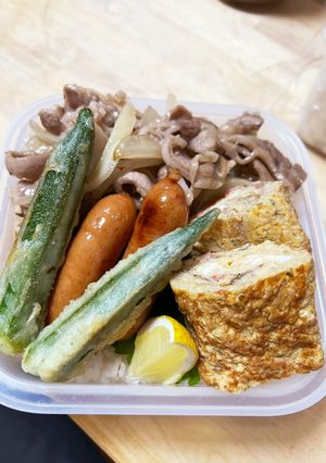 中華風カニカマ入り卵焼き&塩ダレ牛肉弁当-レシピのメイン写真