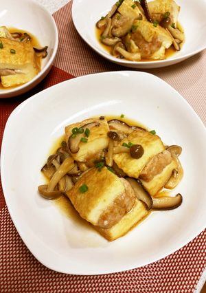 肉詰め厚揚げのふっくら煮-レシピのメイン写真