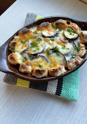 茄子とトマトとお麩(油麩)のチーズ焼き-レシピのメイン写真