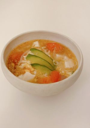 夏野菜たっぷり、酸辣風とろみスープ。-レシピのメイン写真