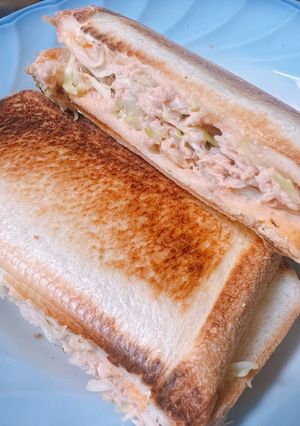 ツナキャベツのほかほかホットサンド♡-レシピのメイン写真