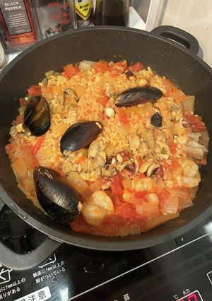 パエリア風スペイン雑炊♡魚介のうまみ-レシピのメイン写真