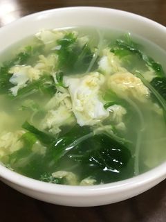 味の素鶏ガラスープで作る水菜のかき玉-レシピのメイン写真