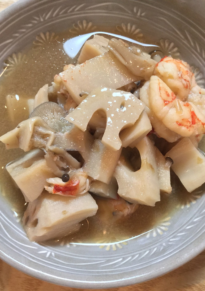 れんこんと海老の煮物-レシピのメイン写真