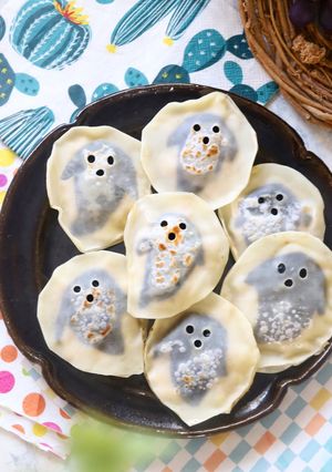 ハロウィンに☆ツナマヨおばけ餃子-レシピのメイン写真