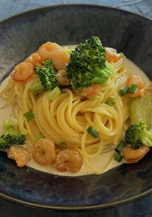 エビとブロッコリーの和風クリームパスタ-レシピのメイン写真