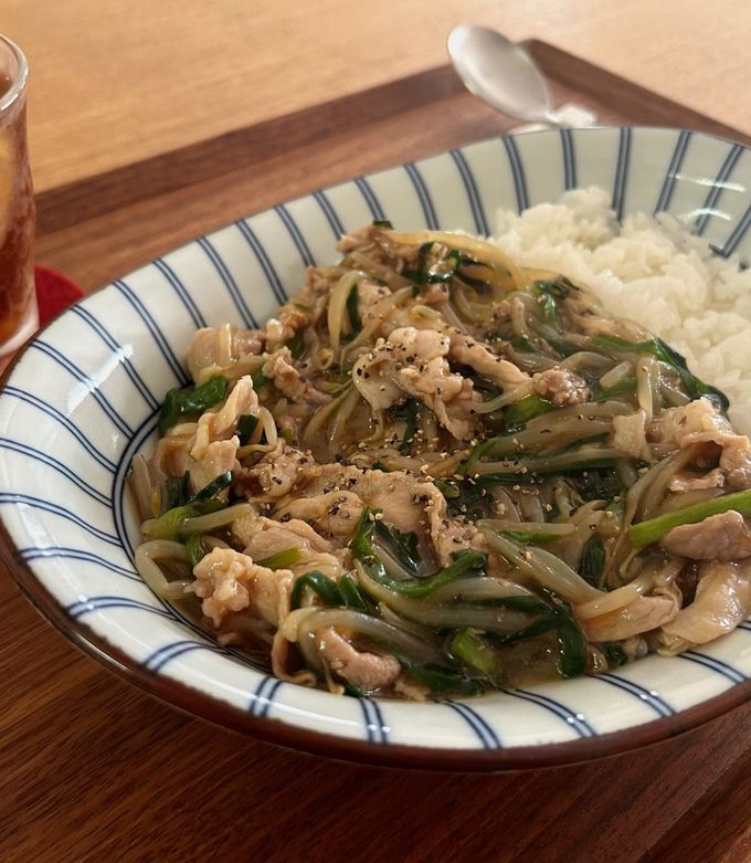 豚こまとニラもやしあんかけ丼-レシピのメイン写真
