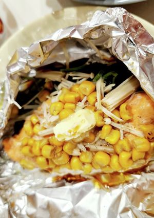 鮭のバターポン酢ホイル焼き-レシピのメイン写真