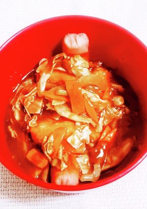 魚肉ソーセージ油揚げサンドきゃべつカレー-レシピのメイン写真