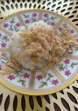 栗ご飯にきなこ♪de 栗ご飯のおはぎ風？-レシピのメイン写真