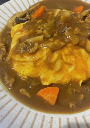 残ったカレーかけるだけ!カレーオムライス-レシピのメイン写真