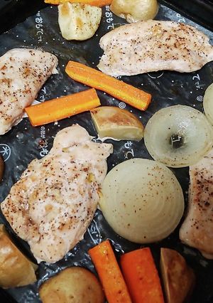 鶏むね肉と野菜のオーブン焼き-レシピのメイン写真